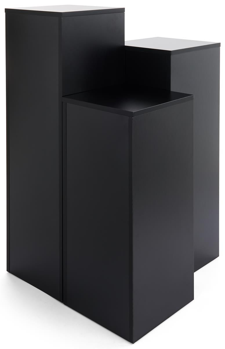 Set of 3 Black Pedestals