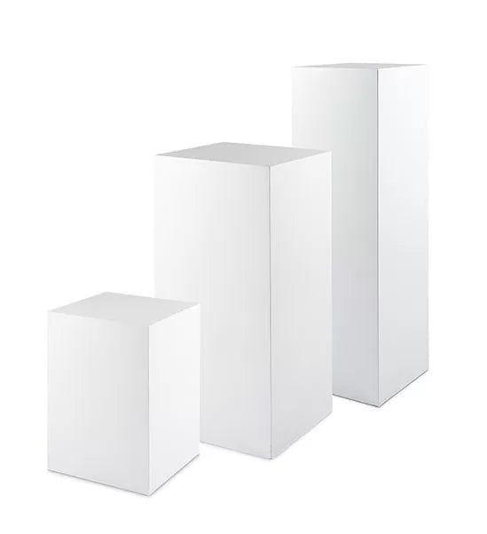 Set of 3 White Pedestals